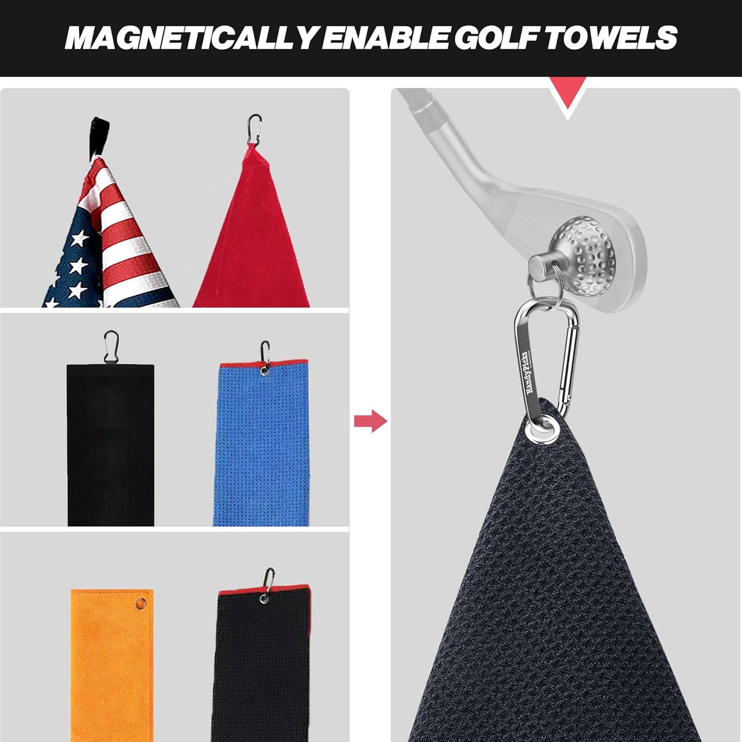 Magnetic Golf Towel Clip with Unique Mini Metal Golf Ball Design, Removable Industrial Strength Magnet for Secure Attachment to Golf Carts and Clubs, Ideal Gift for Golf Enthusiasts (Silver, Single Pack)